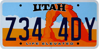 UT license plate Z344DY