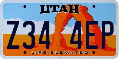 UT license plate Z344EP