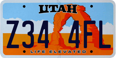 UT license plate Z344FL