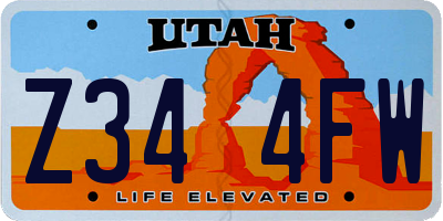 UT license plate Z344FW