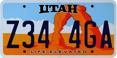 UT license plate Z344GA