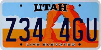UT license plate Z344GU