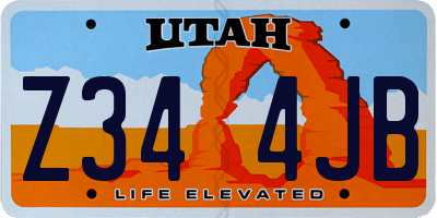 UT license plate Z344JB