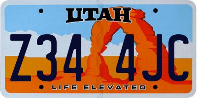 UT license plate Z344JC