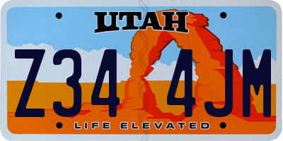 UT license plate Z344JM