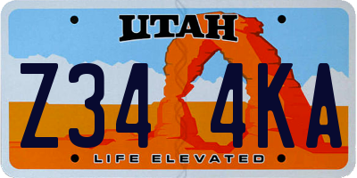 UT license plate Z344KA