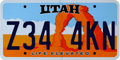 UT license plate Z344KN