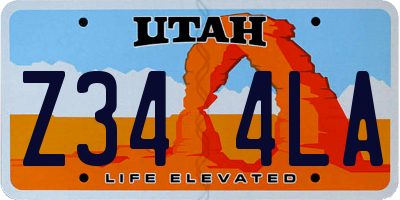 UT license plate Z344LA