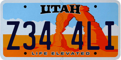 UT license plate Z344LI