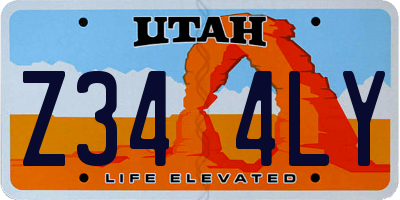 UT license plate Z344LY