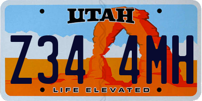 UT license plate Z344MH