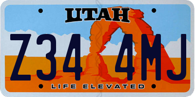 UT license plate Z344MJ