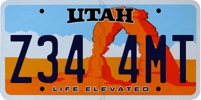 UT license plate Z344MT