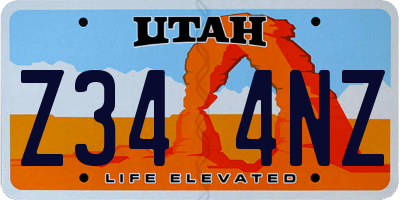 UT license plate Z344NZ