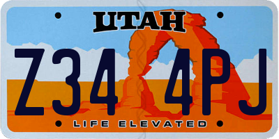 UT license plate Z344PJ