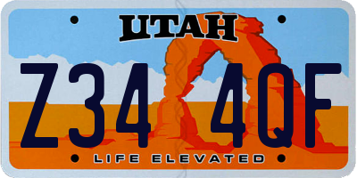 UT license plate Z344QF