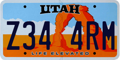 UT license plate Z344RM