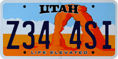 UT license plate Z344SI
