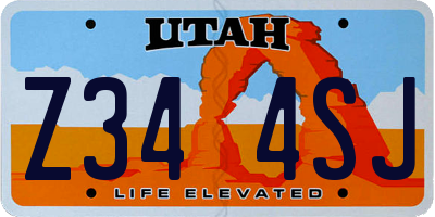 UT license plate Z344SJ