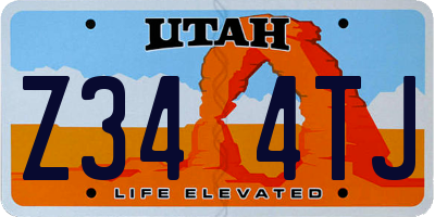 UT license plate Z344TJ