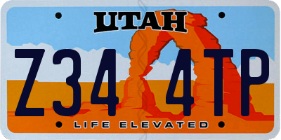 UT license plate Z344TP