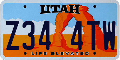 UT license plate Z344TW