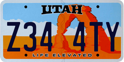 UT license plate Z344TY