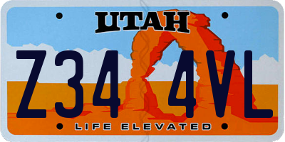 UT license plate Z344VL