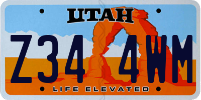 UT license plate Z344WM