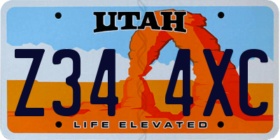 UT license plate Z344XC