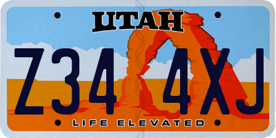 UT license plate Z344XJ