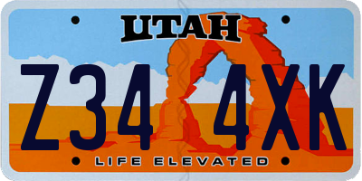 UT license plate Z344XK