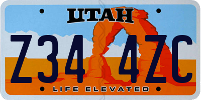 UT license plate Z344ZC