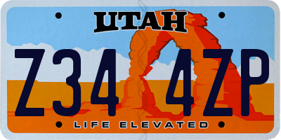 UT license plate Z344ZP