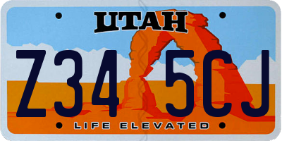 UT license plate Z345CJ