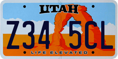 UT license plate Z345CL