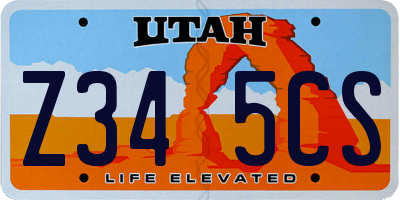 UT license plate Z345CS