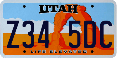 UT license plate Z345DC