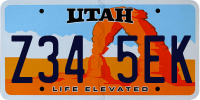 UT license plate Z345EK