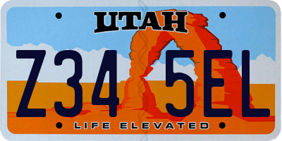 UT license plate Z345EL