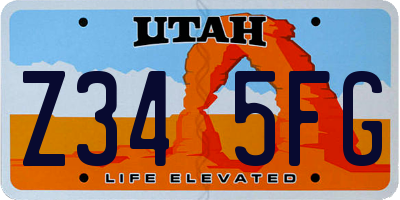UT license plate Z345FG