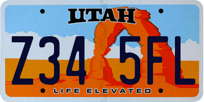 UT license plate Z345FL