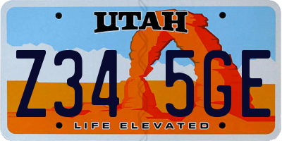 UT license plate Z345GE