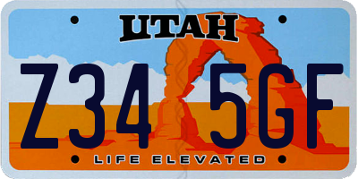 UT license plate Z345GF