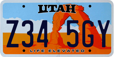 UT license plate Z345GY
