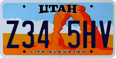 UT license plate Z345HV