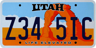UT license plate Z345IC