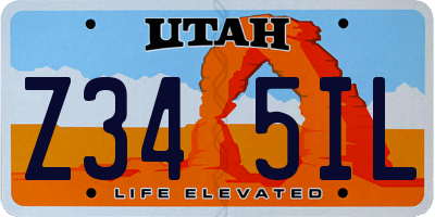 UT license plate Z345IL