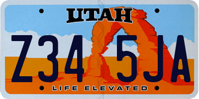 UT license plate Z345JA
