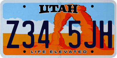 UT license plate Z345JH